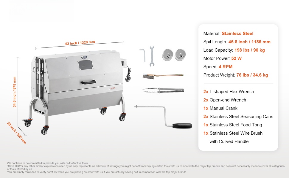 Rosvopaistogrillin mitat ja rakenne