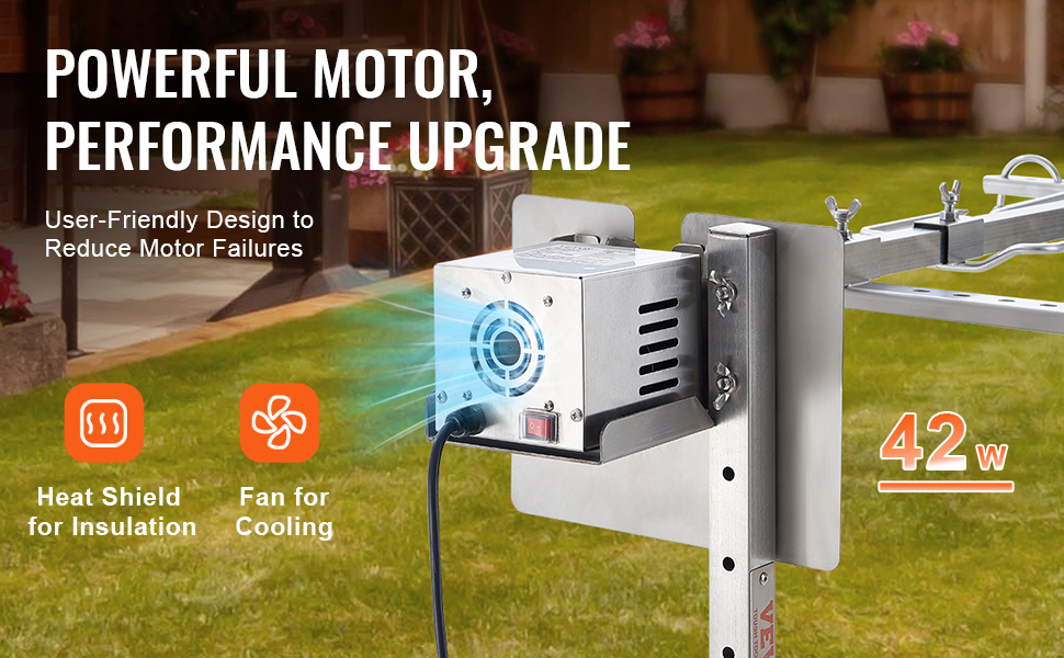 Sähkögrillivarras tehokkaalla moottorilla