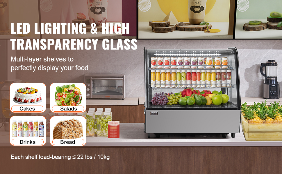 Kylmävitriini hyllytasot ja esillepano