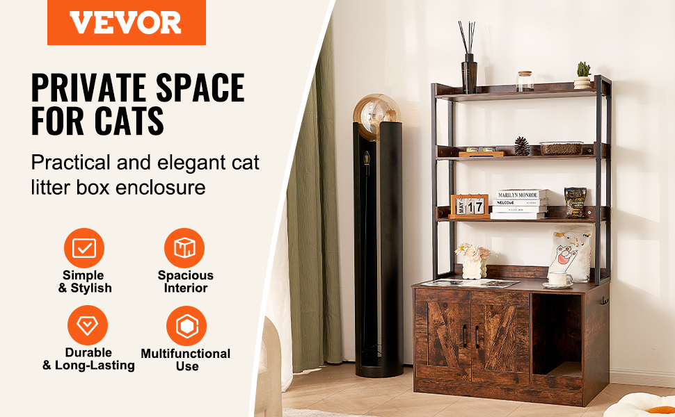 Kissan hiekkalaatikon kaappi, yleisnäkymä