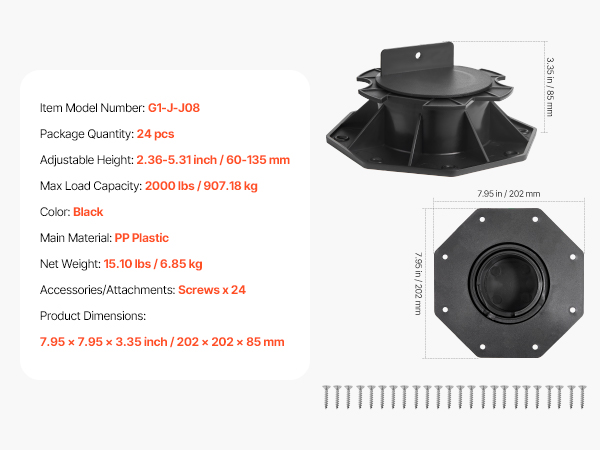 Useita tukijalkoja asennettuna