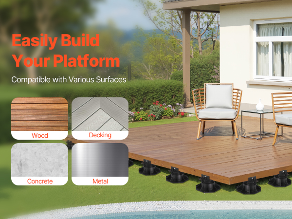 Terassin tukijalat, lähikuva materiaalista