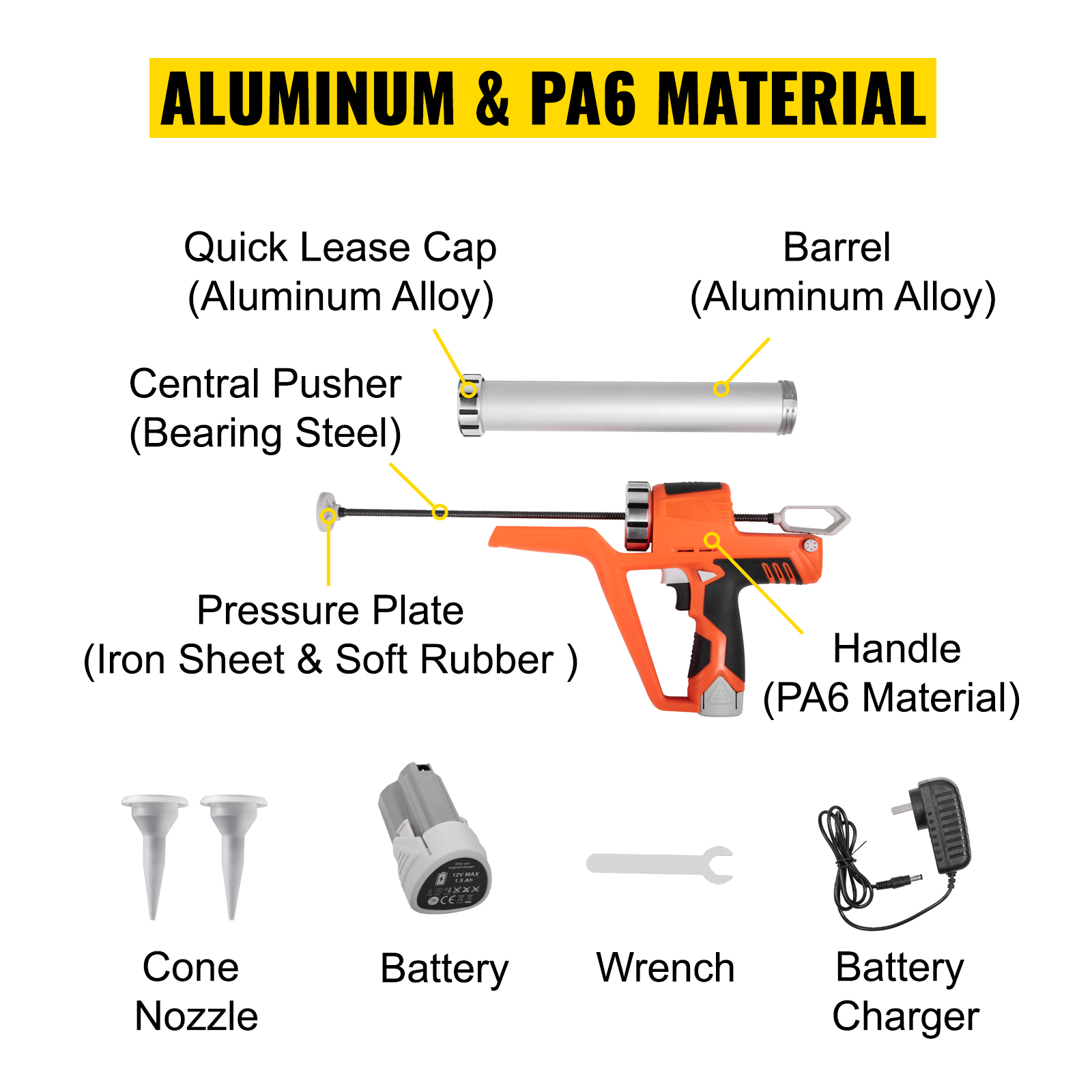 Alumiini ja PA6-materiaali