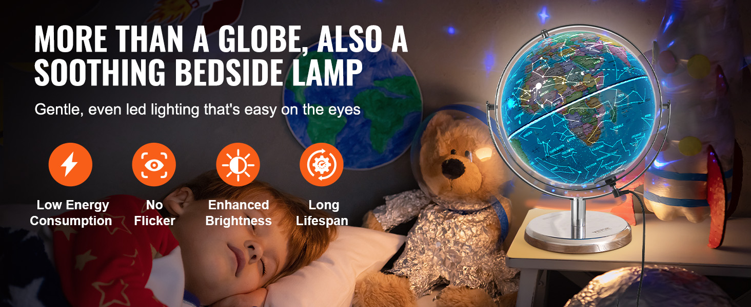 Maapallo LED-tähdistövalaistuksella