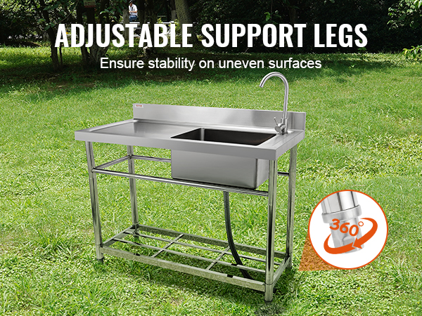 Allas epätasaisella lattialla, tasapainotettu jaloilla