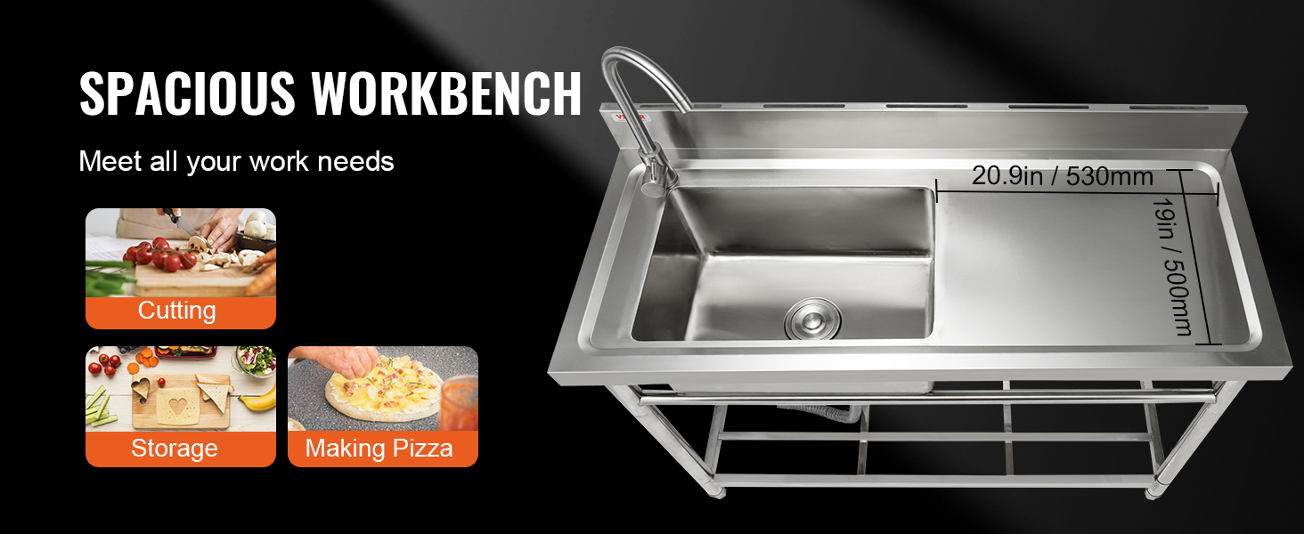 Suuri työtaso ja reunat