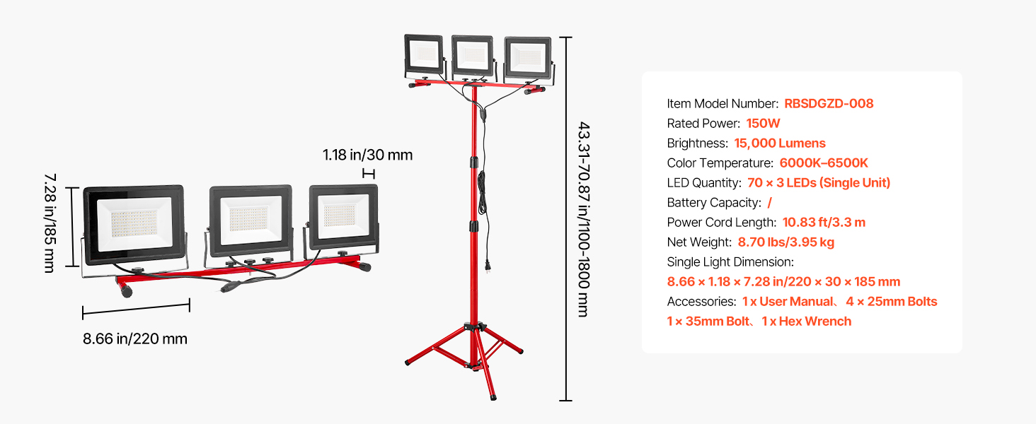 LED-työvalo jalustalla kuva 11