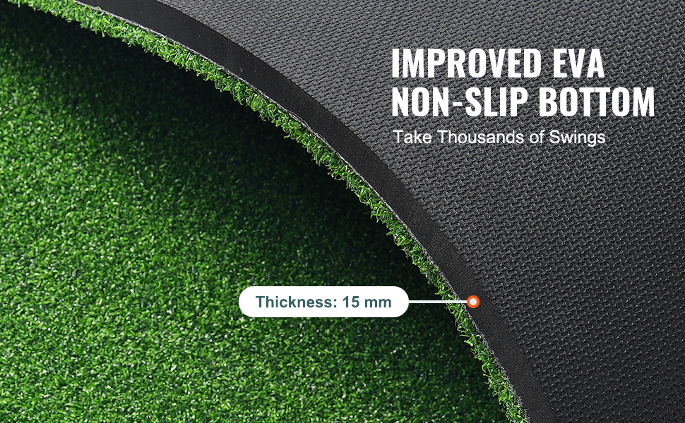 Golf-lyöntialustan reiät kumitiitä varten oikea- ja vasenkätisille