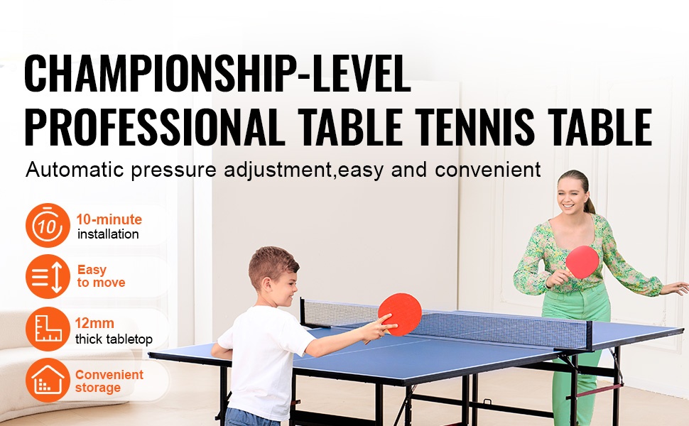 Pöytätennispöytä, täysikokoisen pöydän yleiskuva