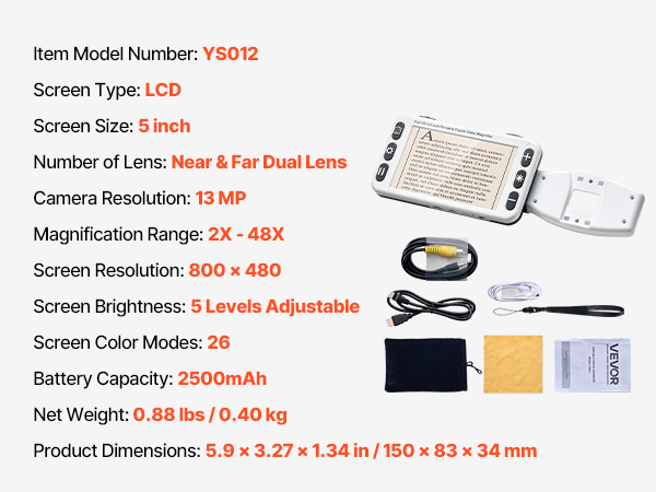 Digitaalinen suurennuslaite, taitettava kahva