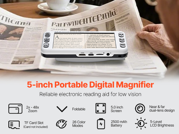 Digitaalinen suurennuslaite, lähikuva näytöstä