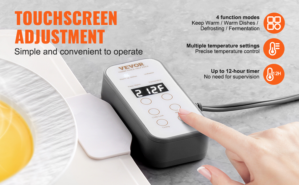 Sähköinen lämpöalusta kosketusohjauksella