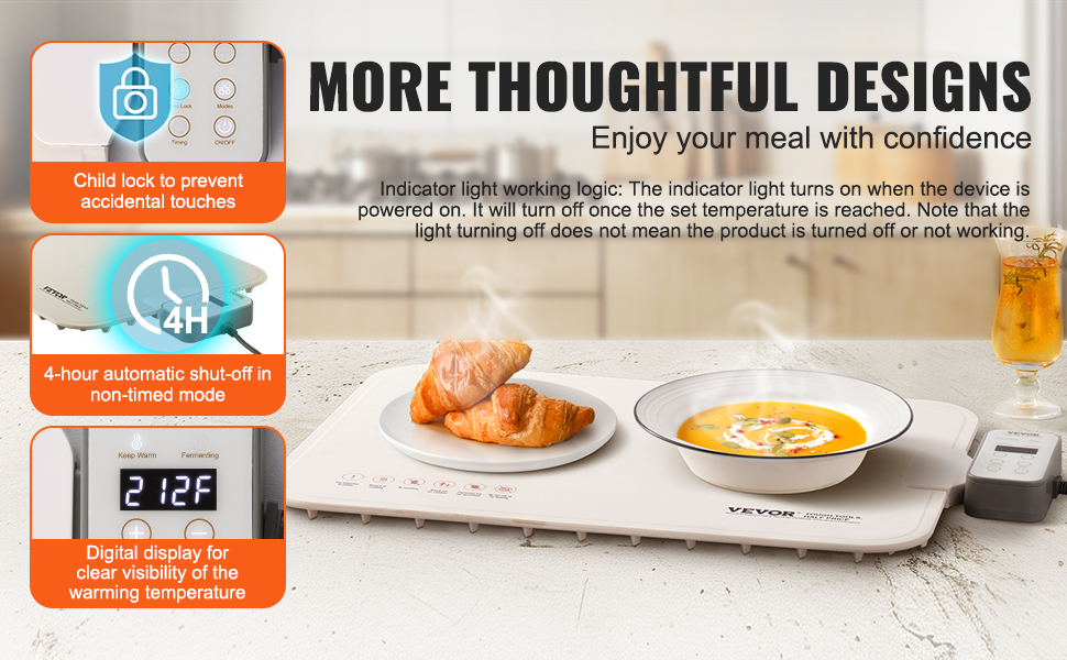 Lapsilukolla ja automaattisella virrankatkaisulla varustettu lämpöalusta