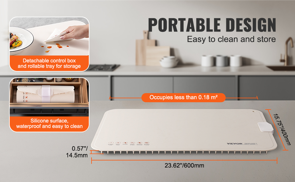 Sähköinen lämmitysalusta, helppo puhdistaa ja rullata säilytykseen