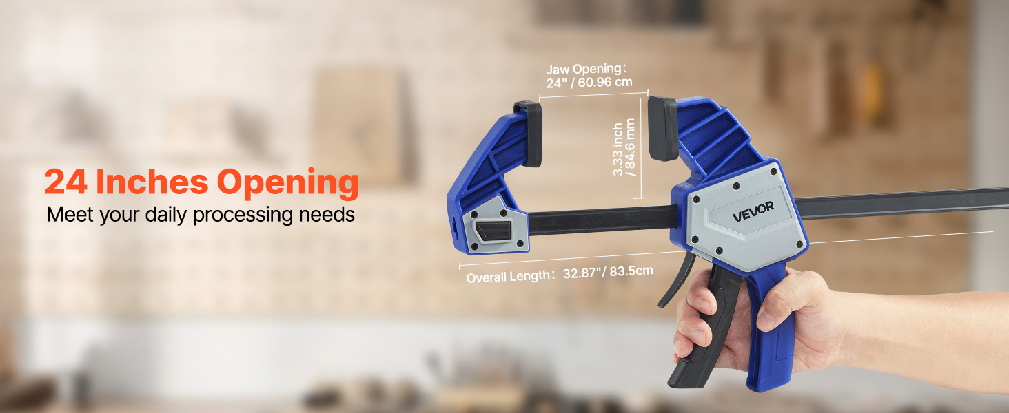 Puristimen leukaväli 24 tuumaa