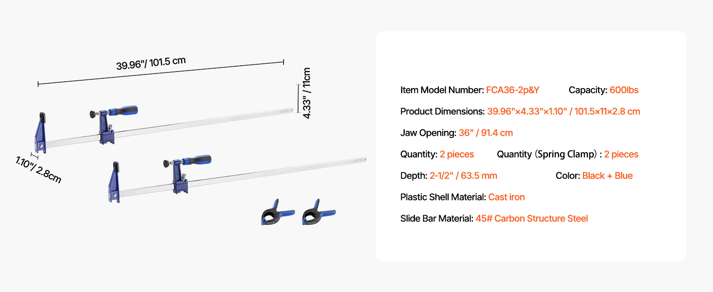 Palkkipuristimet – kaksi kappaletta pakkauksessa