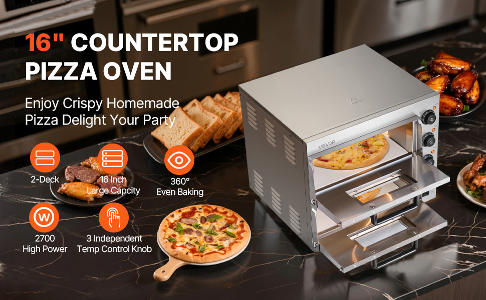 Sähköinen pizzauuni työtasolle