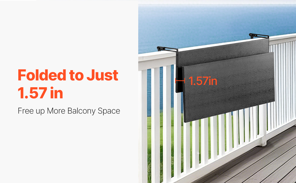 Taittuva parvekekaiteeseen ripustettava pöytä