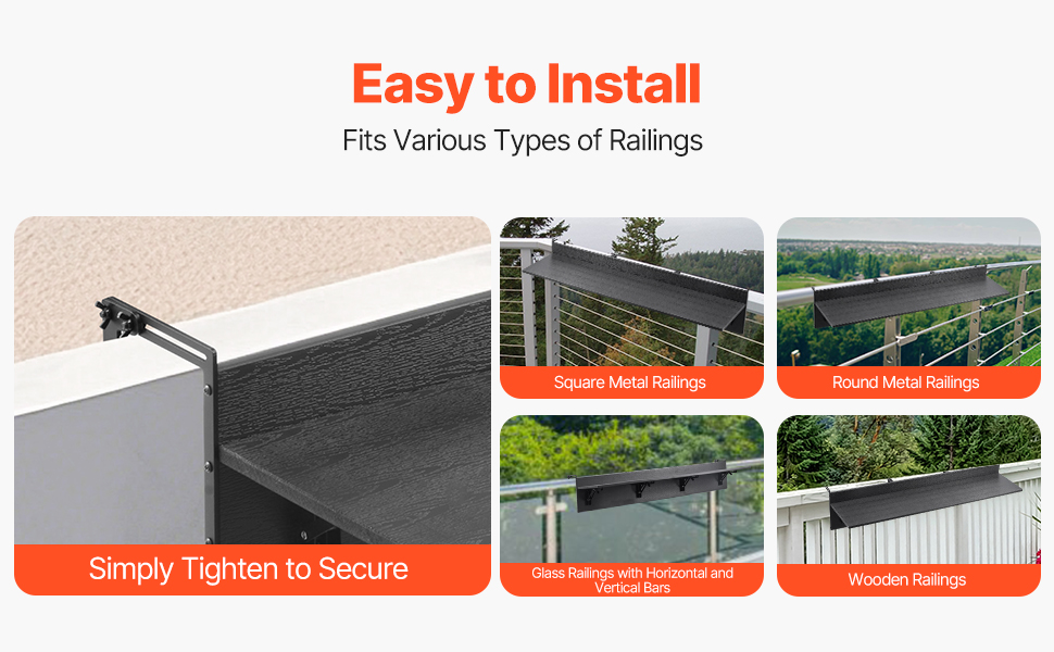 Säädettävät kannattimet parvekekaiteeseen