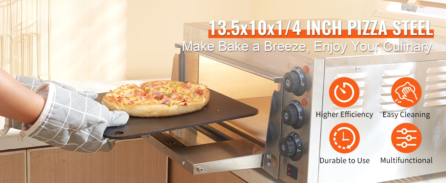 Pizzateräslevy käytössä uunissa