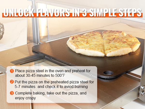 Pizzateräslevy esilämmityksessä