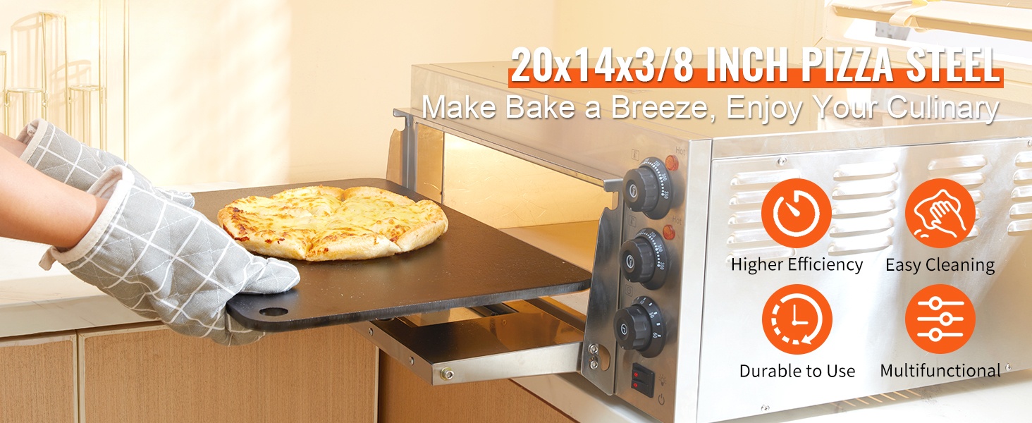 Pizzateräs käytössä uunissa