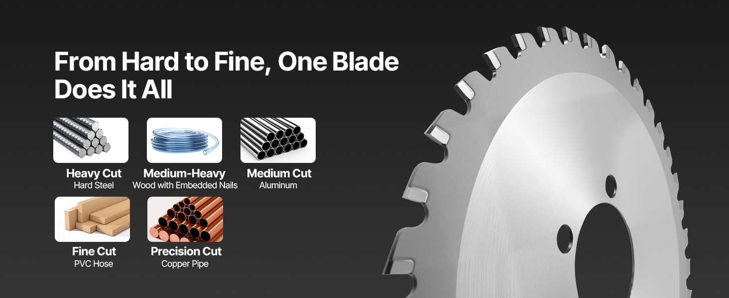 Terä raudoitustangon ja putkien leikkaukseen