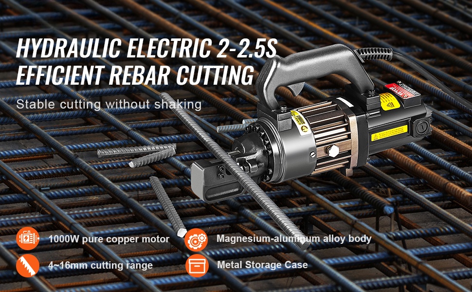 Sähköhydraulinen harjateräksen leikkuri yleiskuva