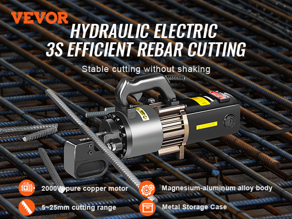 Betoniteräsleikkuri käytössä työmaalla