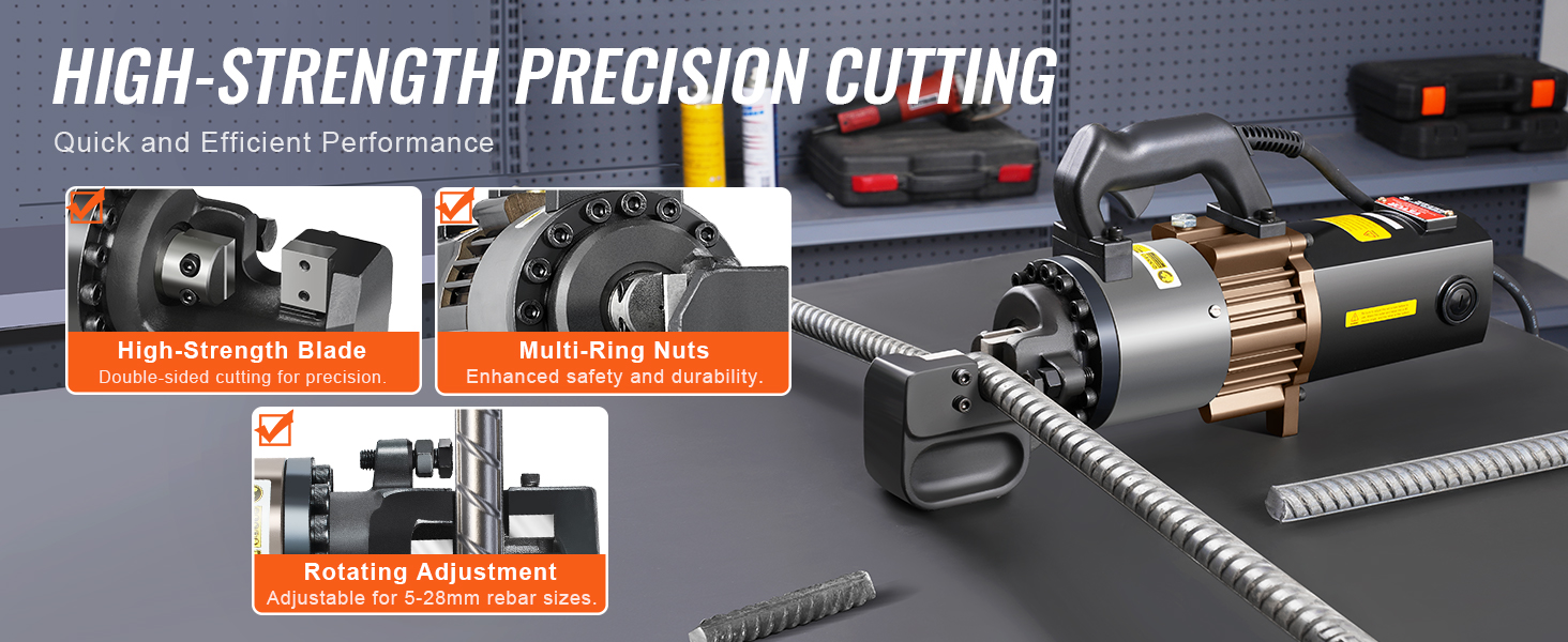 Lähikuva betoniteräsleikkurin terästä ja leikkauspäästä