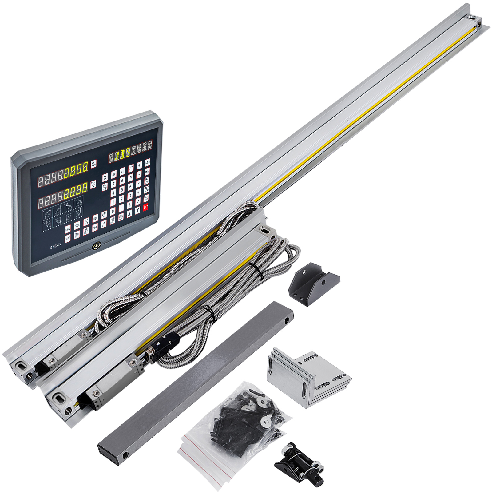 2-akselinen digitaalinen näyttö ja 250/1000 mm lineaariviivain, yleiskuva