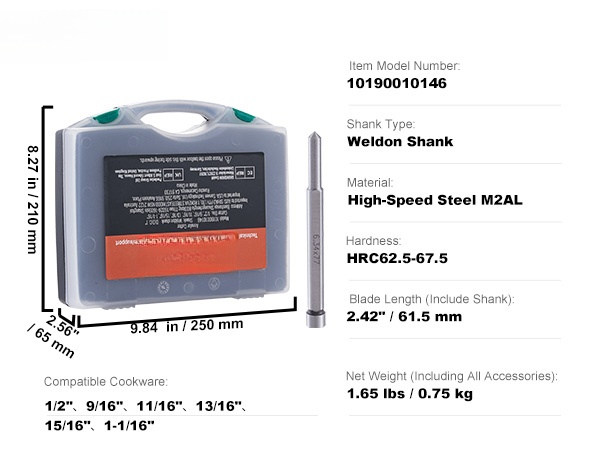 Magneettiporakoneen terät ja ohjaustappi