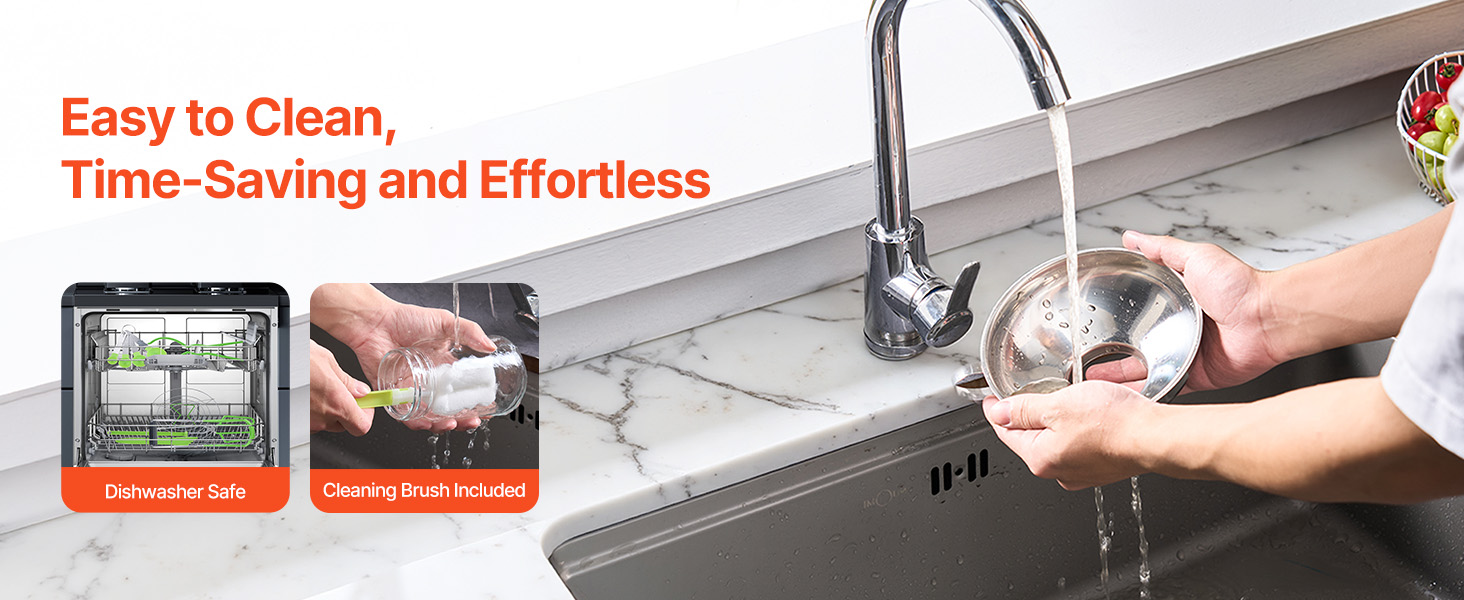 Helposti puhdistettava säilöntäsetti