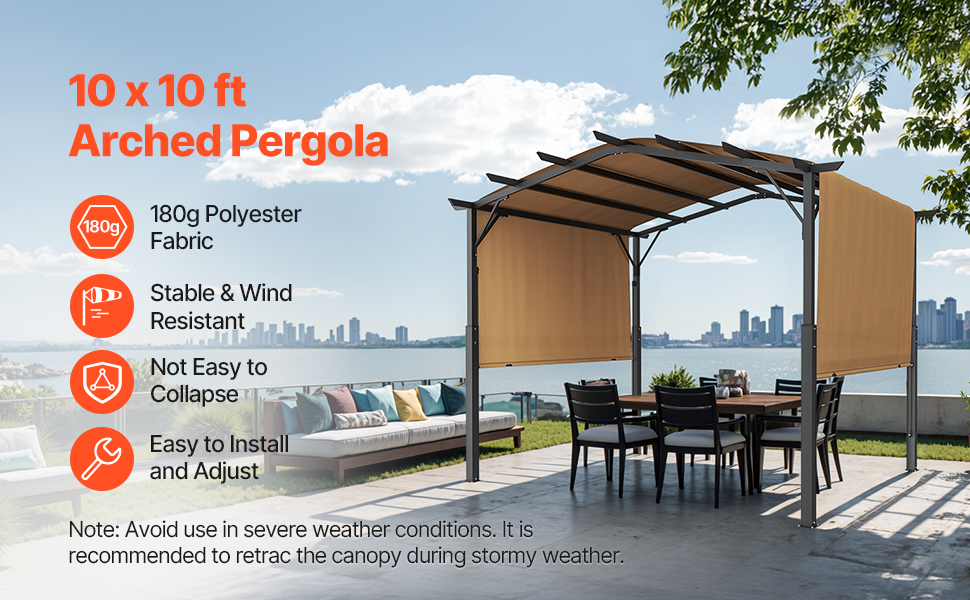 Kaareva pergola pihalle