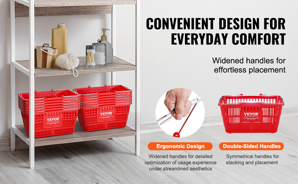 Ergonominen metallikahva käsikantokoriin