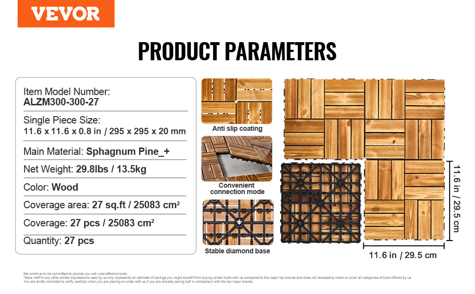 Valmis puupintainen lattia terassilaattojen avulla