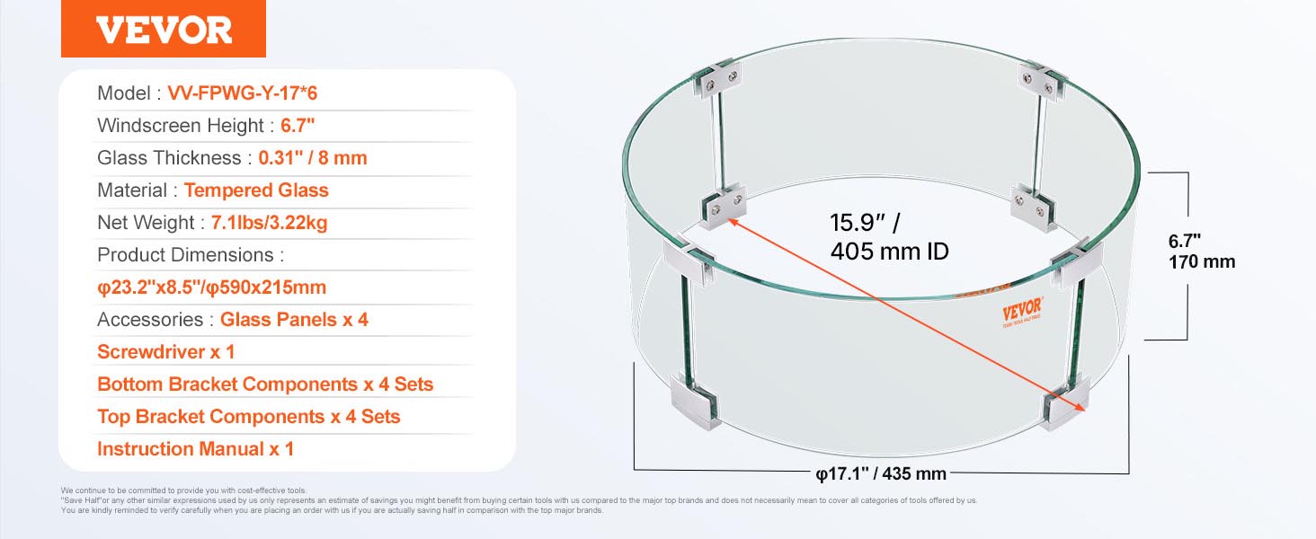 Pyöreä lasinen liekkisuoja