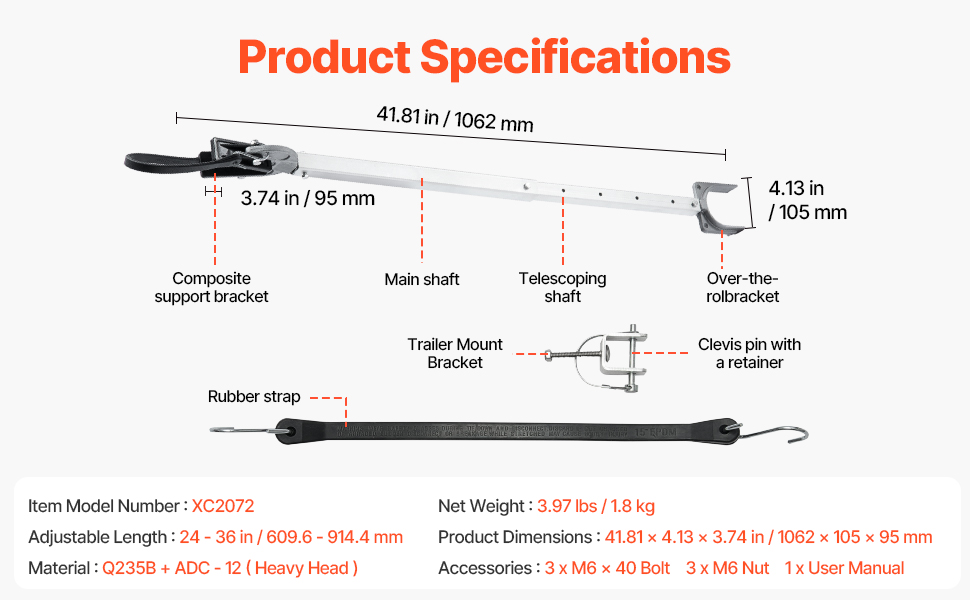 Perämoottorin tuki trailerilla