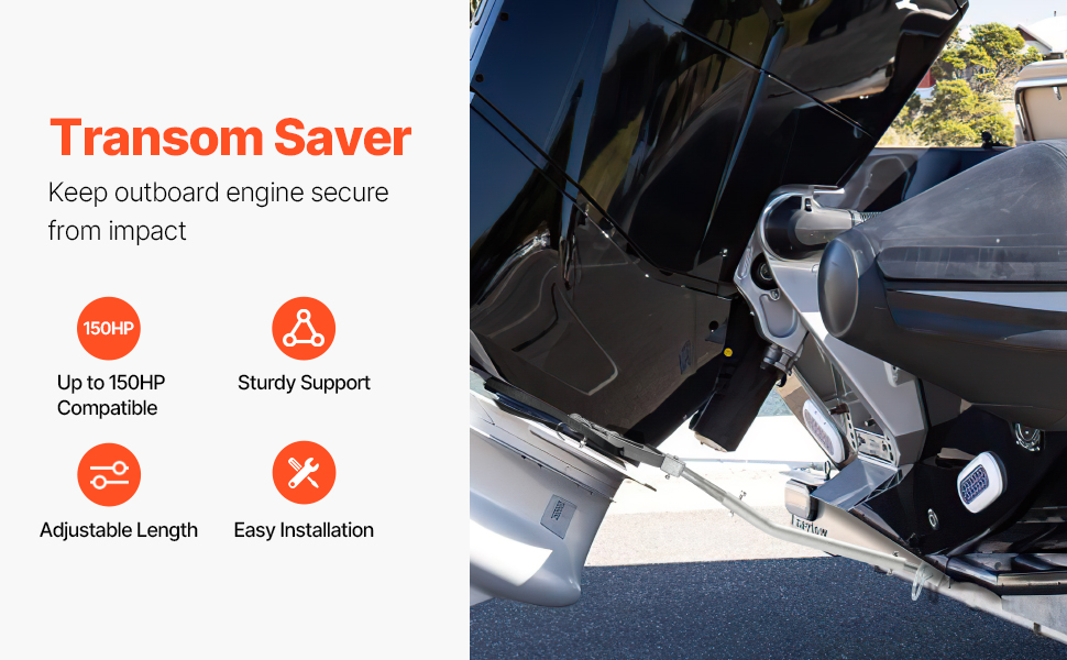 Peräpeilin tuki veneen ja perämoottorin kuljetukseen