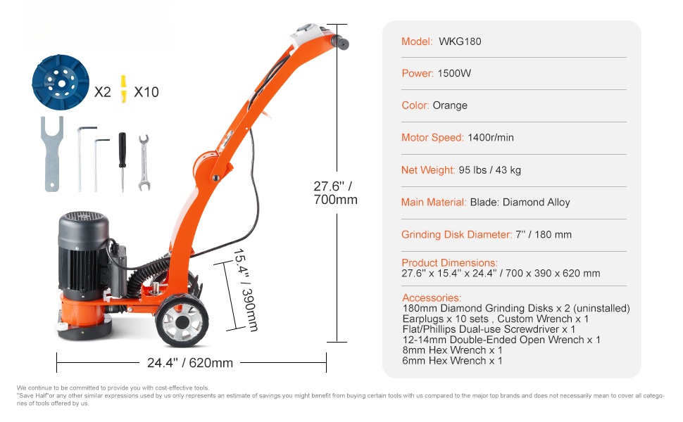 Betonilattiahiomakoneen yleiskuva