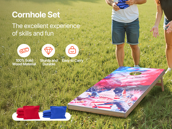 Cornhole-pelilauta kannettavana versiona
