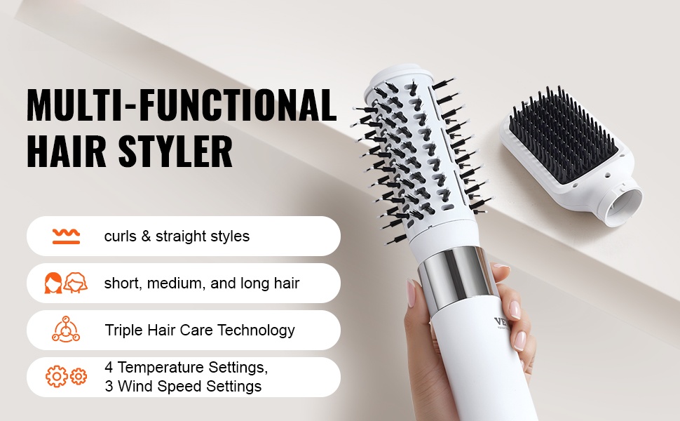 Hiustenkuivausharja ja harjapäät
