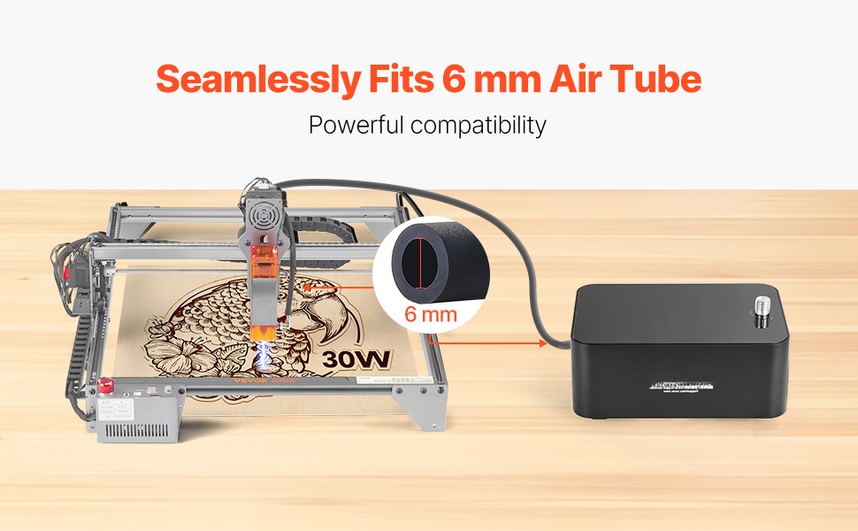 Air assist -pumppu ja 6 mm ilmaputki