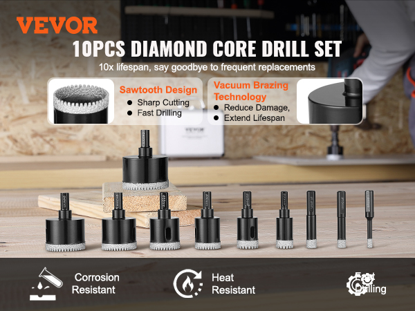 Timanttiporanteräsarja ja säilytyslaatikko