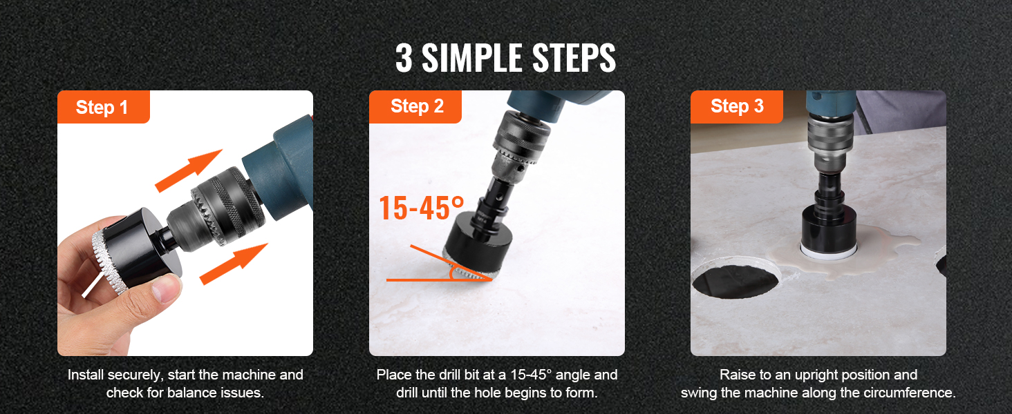 Oikea porauskulma aloituksessa