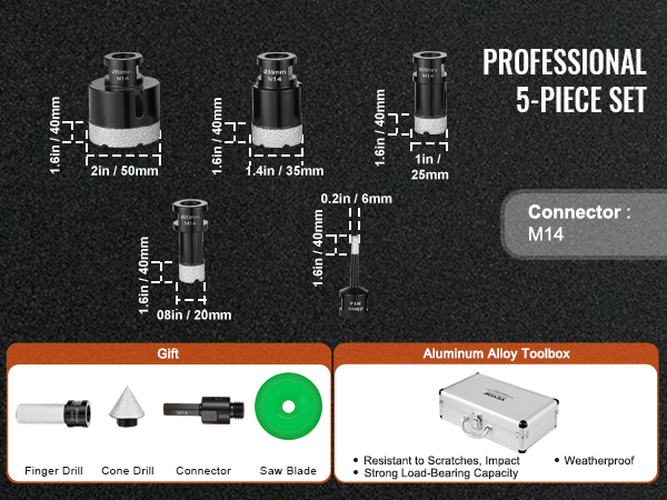Timanttiporaterä ja kartioterä käytössä