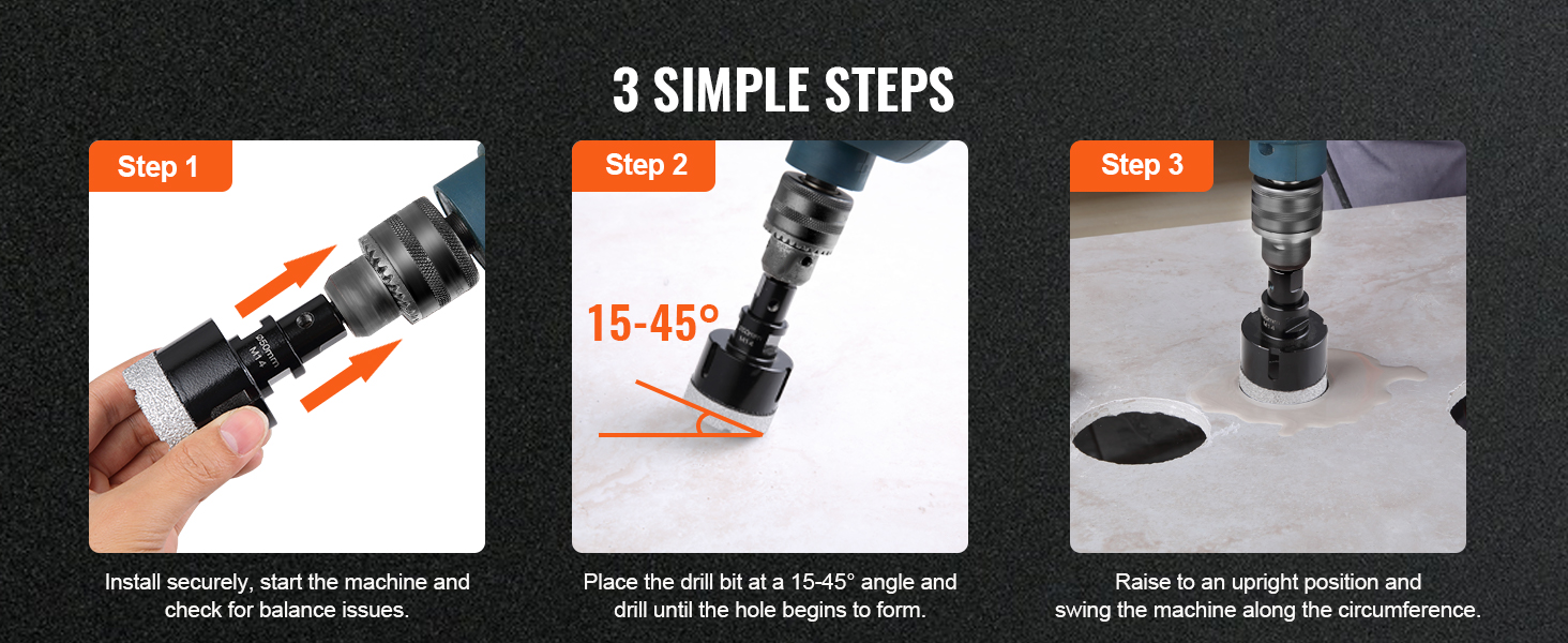 Poraus 15–45 asteen kulmassa