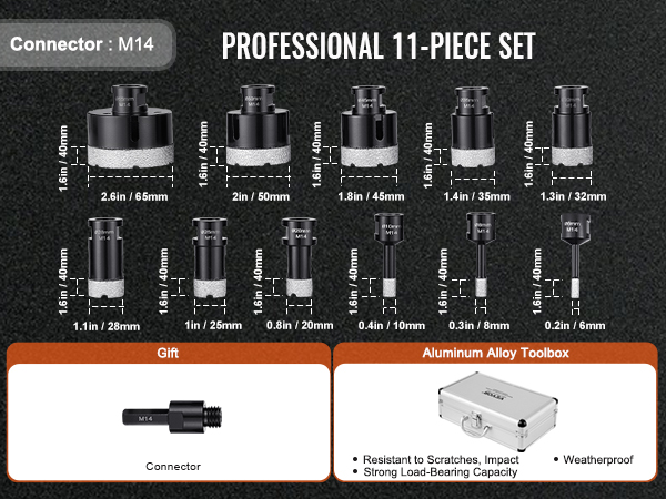 Timanttiteräsarja kotelossa