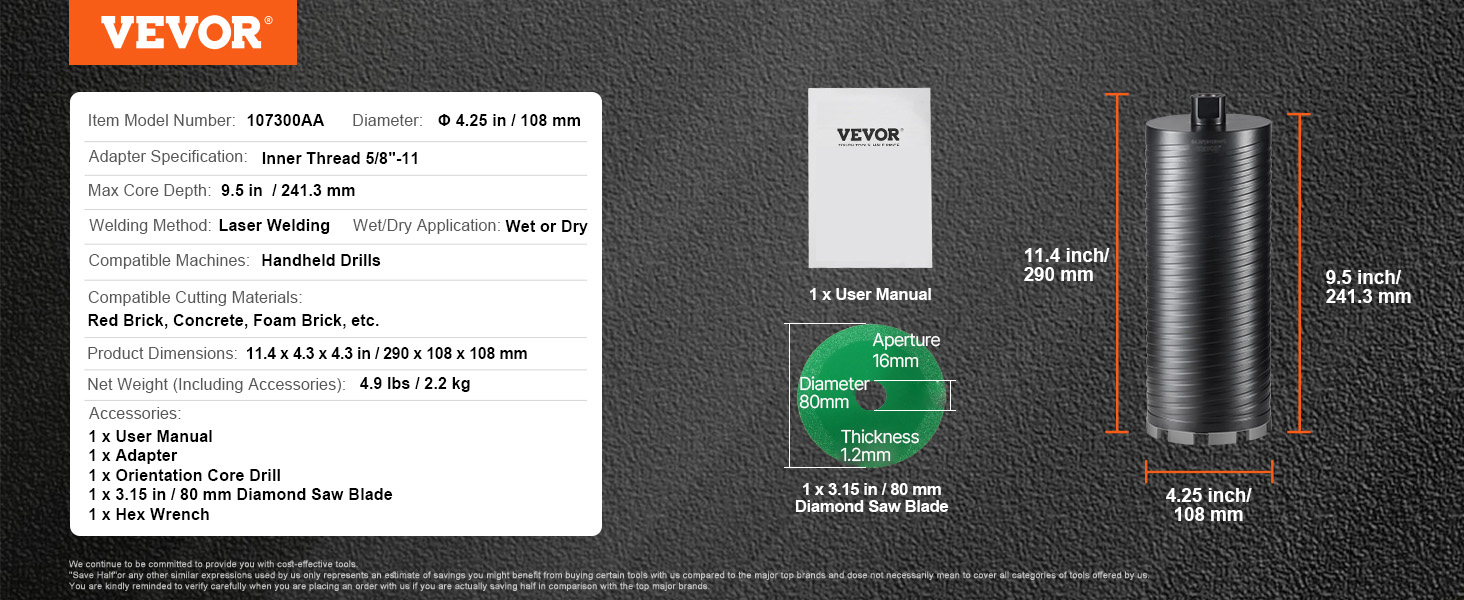 Timanttiporanterä ja tarvikkeet