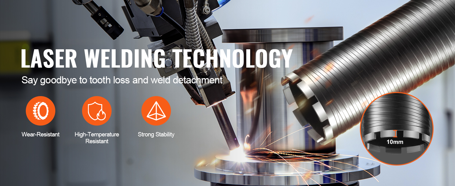 Laserhitsattu porakruunu